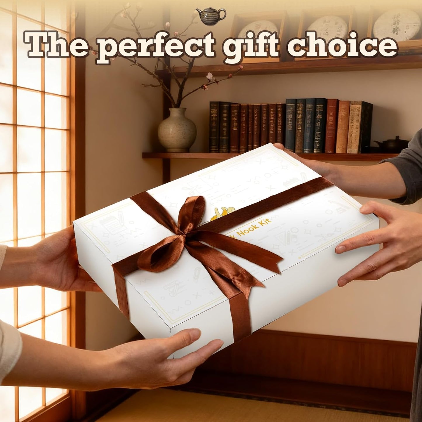 Fsolis Book Nook Kit - Japanese DIY Miniature House Kit for Adults Mini House Tiny 3D Puzzles Craft Bookshelf Diorama Decor Gifts for Women Teenagers Book Lovers (Japanese Tea Room)