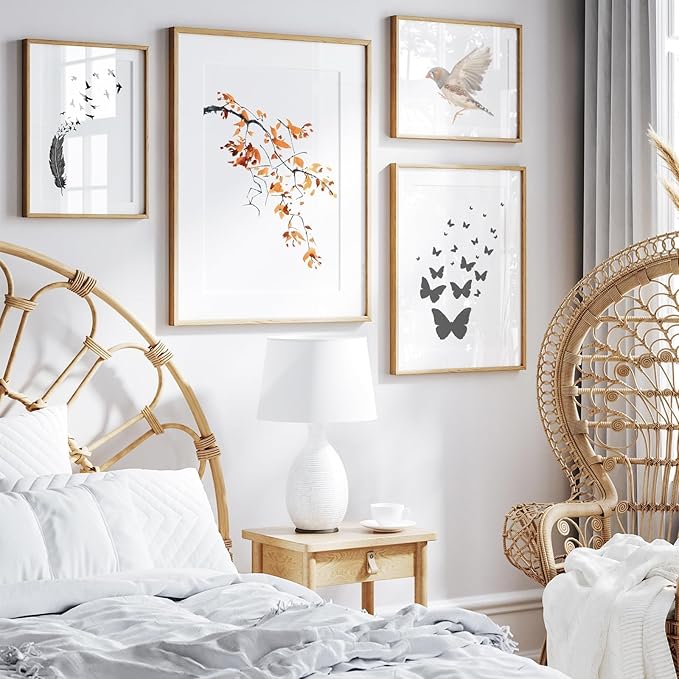 11x14 Oak Wood Picture Frame - Minimalist 11x14 Poster Frame, 11"x14" Frame Wood, Natural Solid Wooden Picture Frames for Wall Art Photo and Prints(1 Pack, Beige)