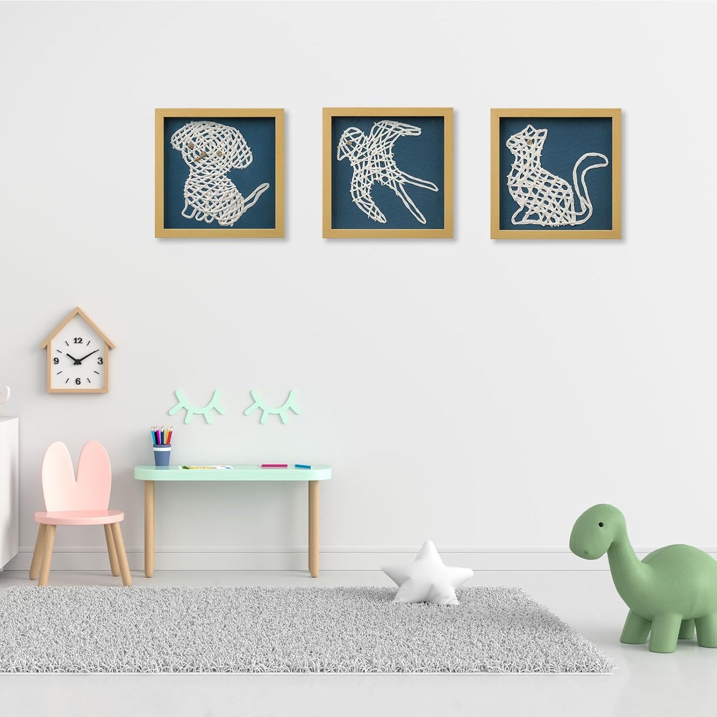 FOLKOR Framed Abstract Wall Art Decor for Dorm Pet Shop, 12" 3D Cat Wall Sculpture Shadow Box Art, Handmade Rice Paper Animal Artwork for Nursery Bedroom Decoration, Boys Girls Gift for Birthday