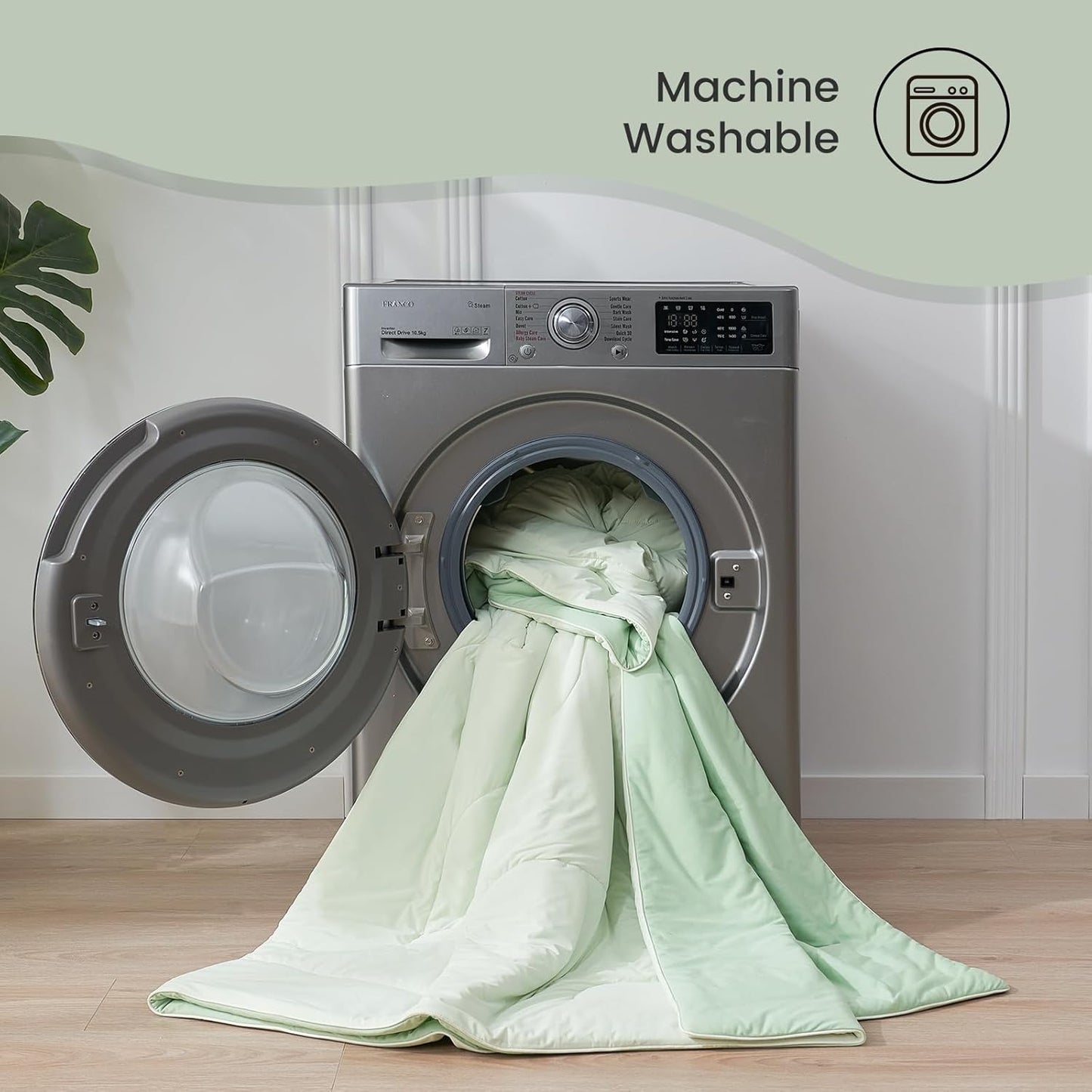 Cozy Bliss Viscose Cooling Comforter Queen Size, Reversible Cooling Blanket for Hot Sleepers and Night Sweats, Q-Max 0.4 Breathable Summer Comforter Quilt, Lightweight Soft Silky Smooth, Mint Green