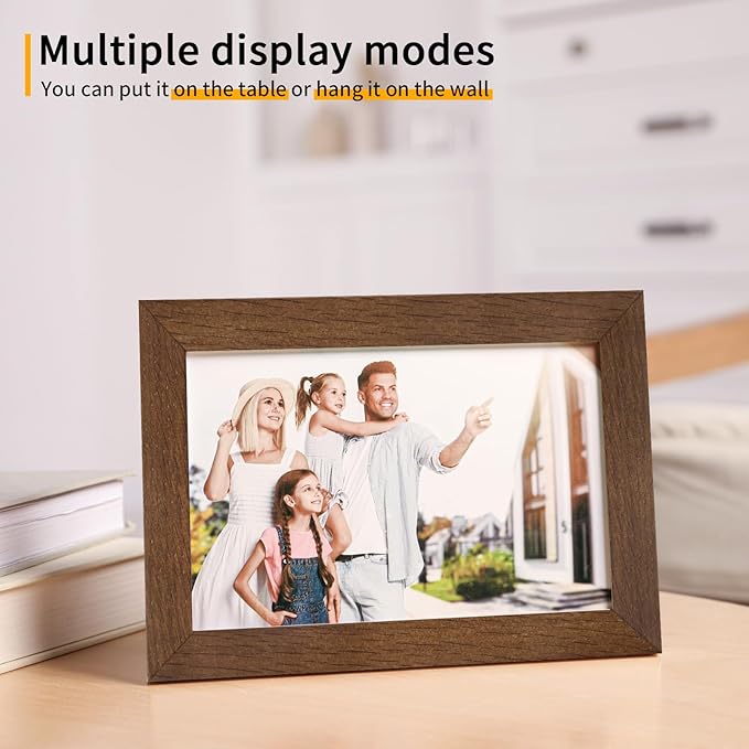 4x6 Oak Wood Picture Frame - 4"x6" Photo Frame, 4x6 Picture Frame Wood, Natural Solid Wooden Picture Frames for Wall Art Photo and Prints(1 Pack, Walnut)