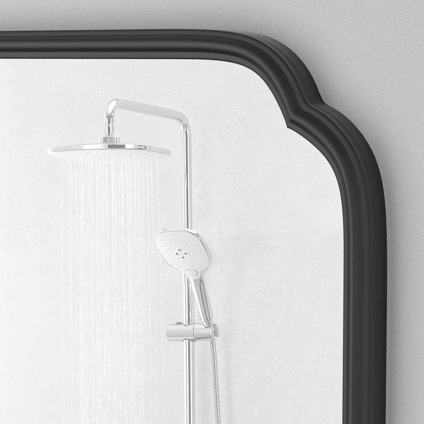 Matte Black Bathroom Vanity Mirror for Over Sink 30" x 40" Modern Rounded Corner Rectangle Wall Mirror Decorative with Non-Rusting Iron Metal Framed (Horizontal/Vertical)