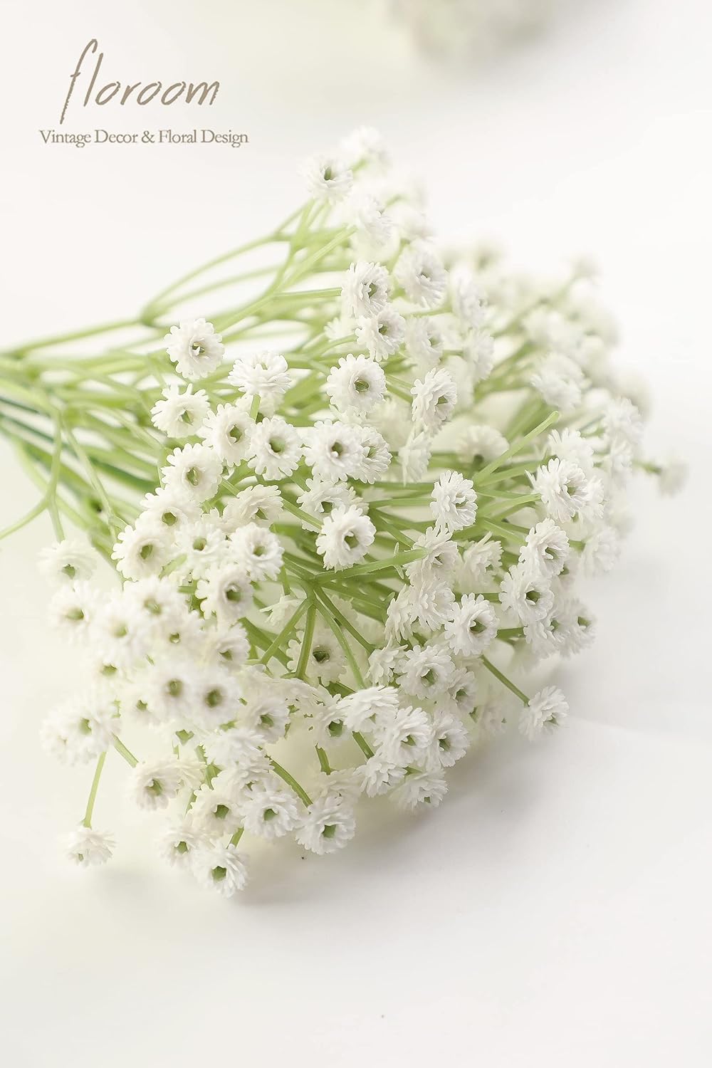 Floroom 18pcs Artificial Babys Breath Gypsophila Greenery Sprays, Real Touch White Fake Flowers for Wedding Bouquets Centerpieces Floral Arrangements and Decorations