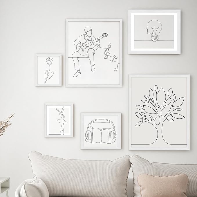 12x12 White Oak Wood Picture Frame - Minimalist 12x12 Poster Frame, 12"x12" Picture Frame Wood, Natural Solid Wooden Picture Frames for Wall Art Photo and Prints (1 Pack, White)