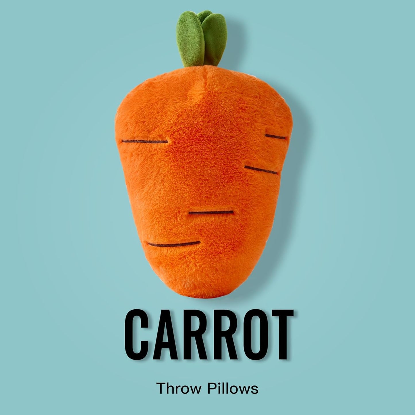 GIGIZAZA Throw Pillows Cute Fruit Pillows Decorative Aesthetic Fun Pillow for Bedroom Cushions Unique Farmhouse Couch Throw Pillow 18 Inch Funky Carrot Pillows