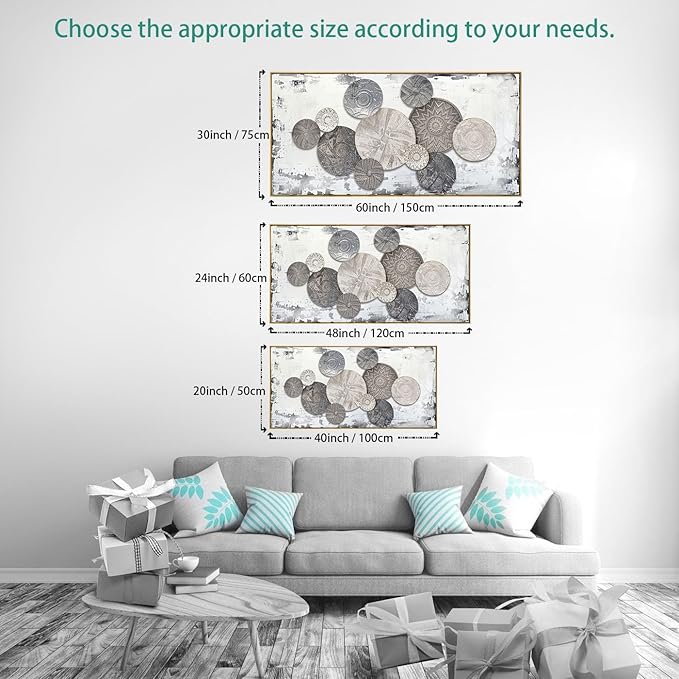 Wall Art Floral Rustic Wall Decor Brown and Grey Canvas Painting Abstract Wall Art for Bedroom Living Room Dining Room Home Office Decor 30"x60" with Framed