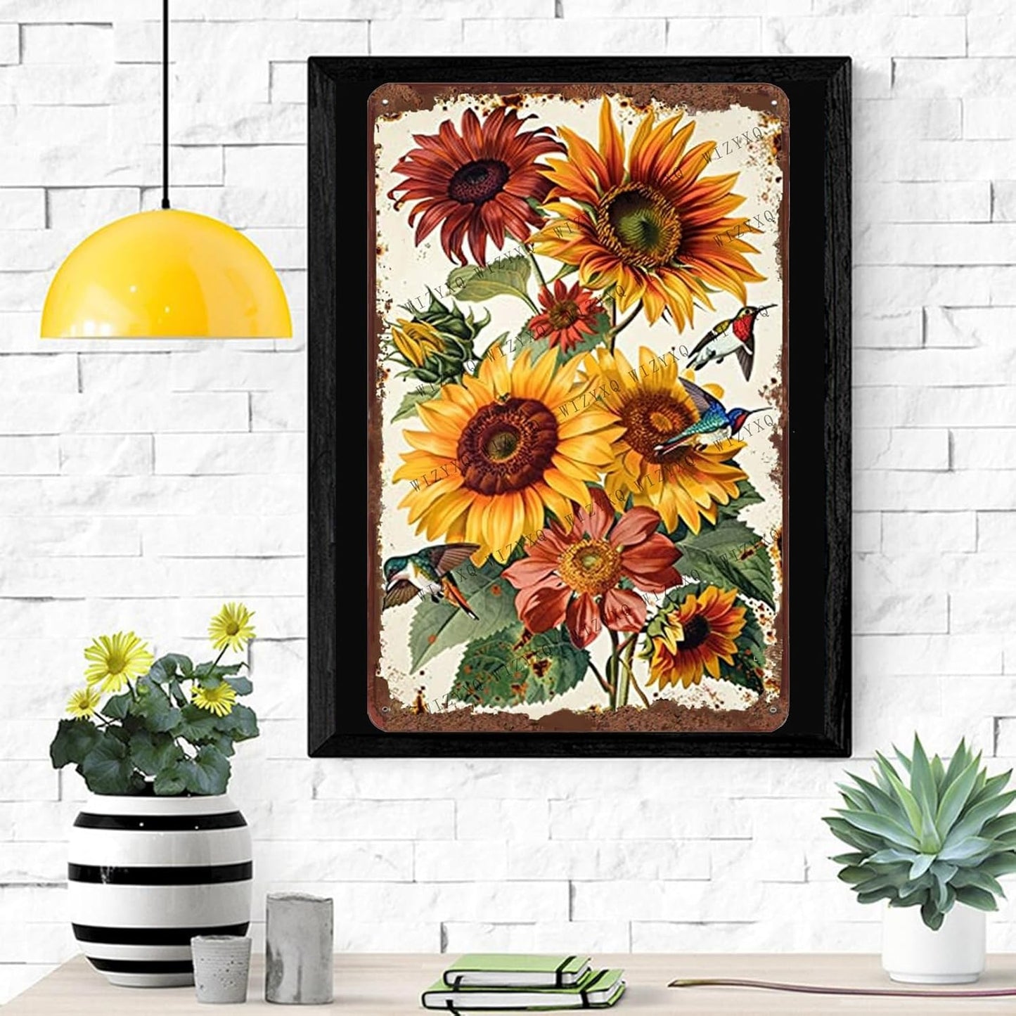 Metal Signs Flower Wild Flowers Vintage Metal Tin Sign for Home Office Kitchen Bar Cafe Garden Wall Decor 12x8 Inch