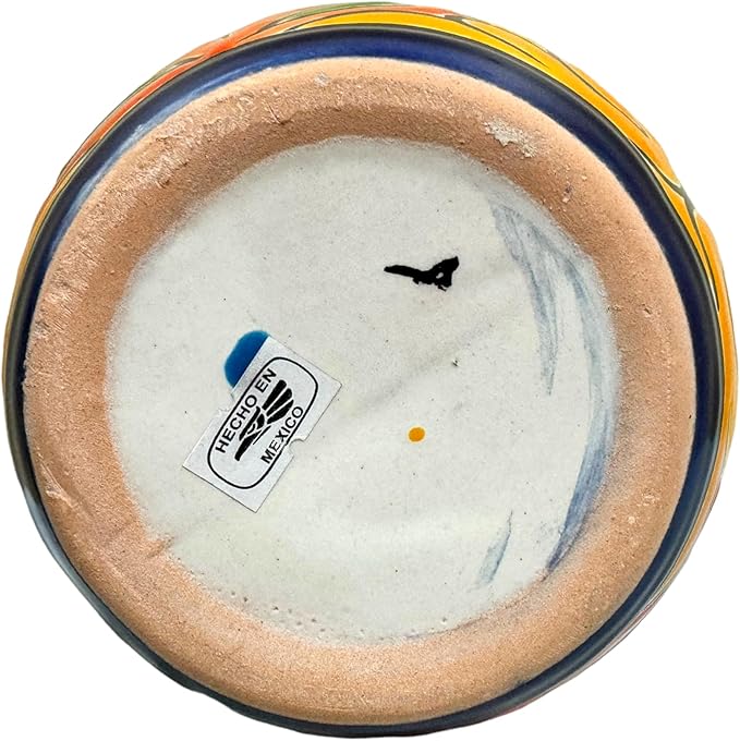 Talavera Flower Vase Folk Art Mexican Pottery Handmade Hand Painted Home Decor Indoor Multicolor Outdoor 10" (Multi 2)