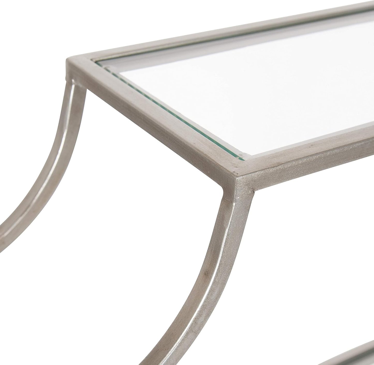 Kate and Laurel Ciel Glam Geometric Wall Shelf, 18 x 24, Silver, Decorative Shelves for Storage and Display