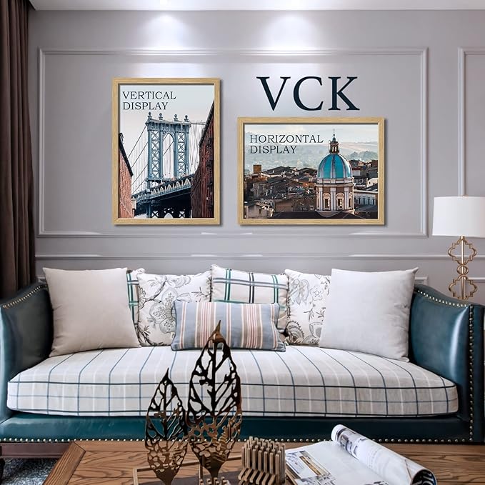 VCK 20x28 Poster Frame Set of 3 - Oak, Natural Solid Wood Picture Frames, Wall Hanging