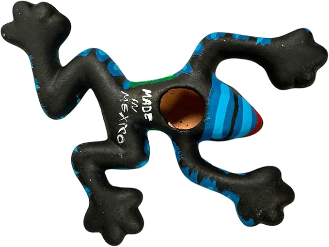 Generic Talavera Frog Guerrero Sculpture Mexican Pottery Folk Art Multicolor Home Decor Handmade Hand Painted Indoor Outdoor Garden 6"" (Multicolor 11)