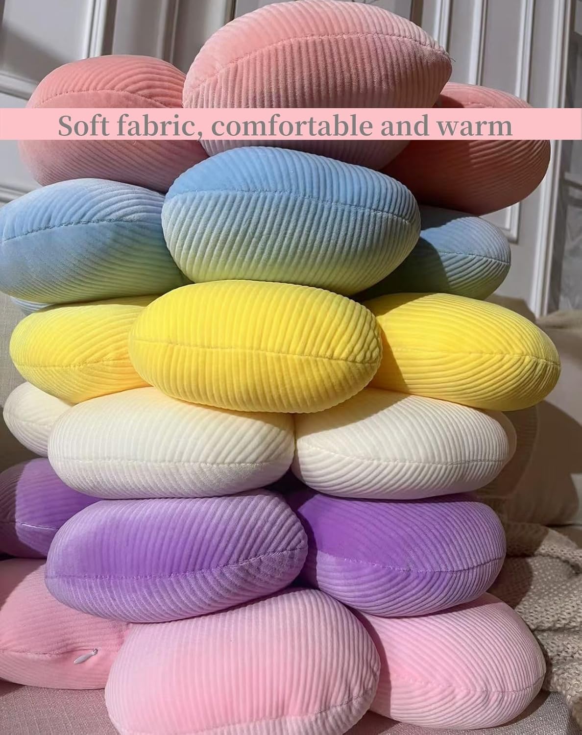 Flower Pillow, Cute Daisy Pillow Flower Shaped Throw Pillow Cushion Seating 19.6" Cushion Floor Pillows Home Decorative Seating Cushion