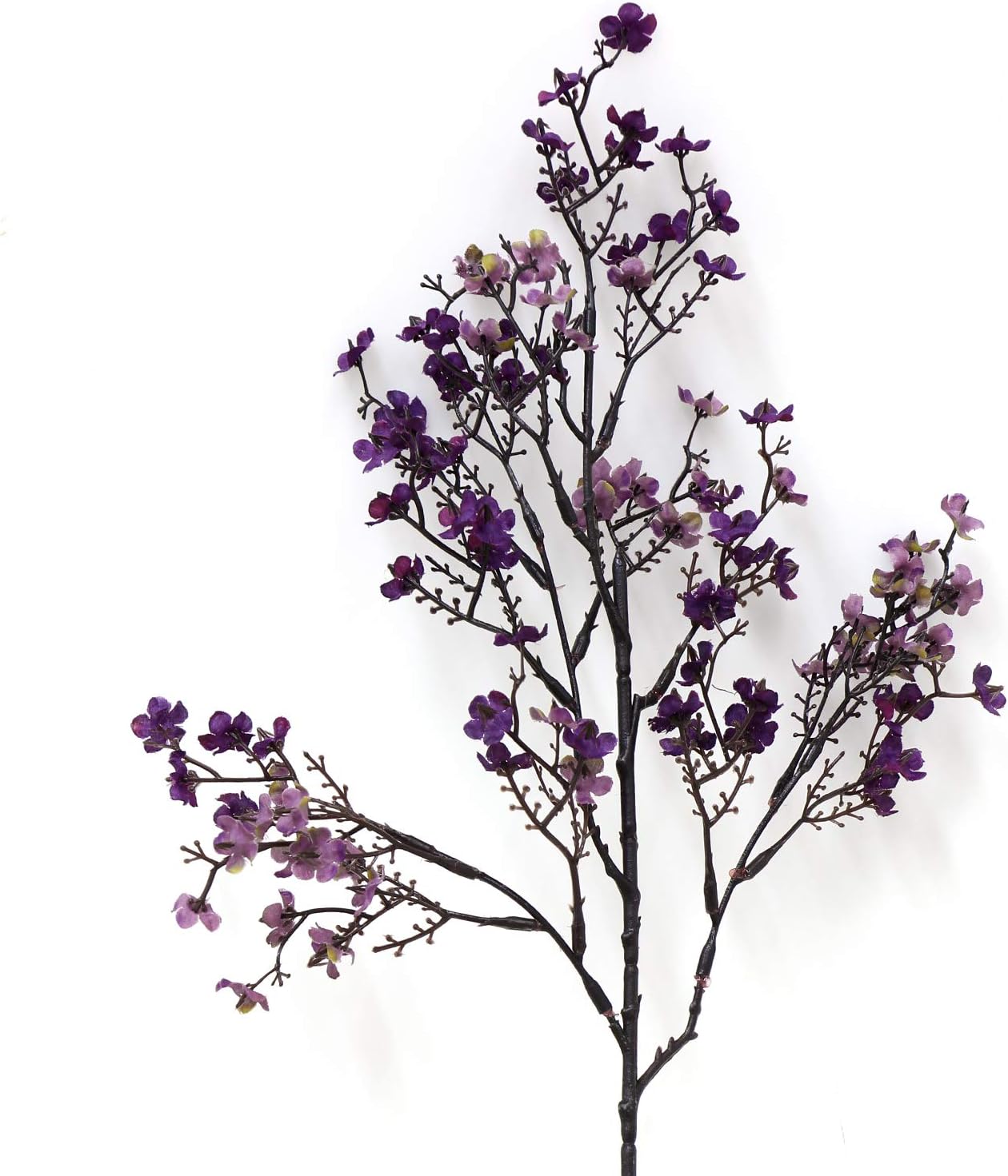 JAKY-Global Babys Breath Fabric Cloth Artificial Flowers 6 Bundle European Fake Silk Plants Decor Farmhouse Wedding Party Decoration Bouquets Real Touch DIY Home Garden (Autumn Purple-6pcs)