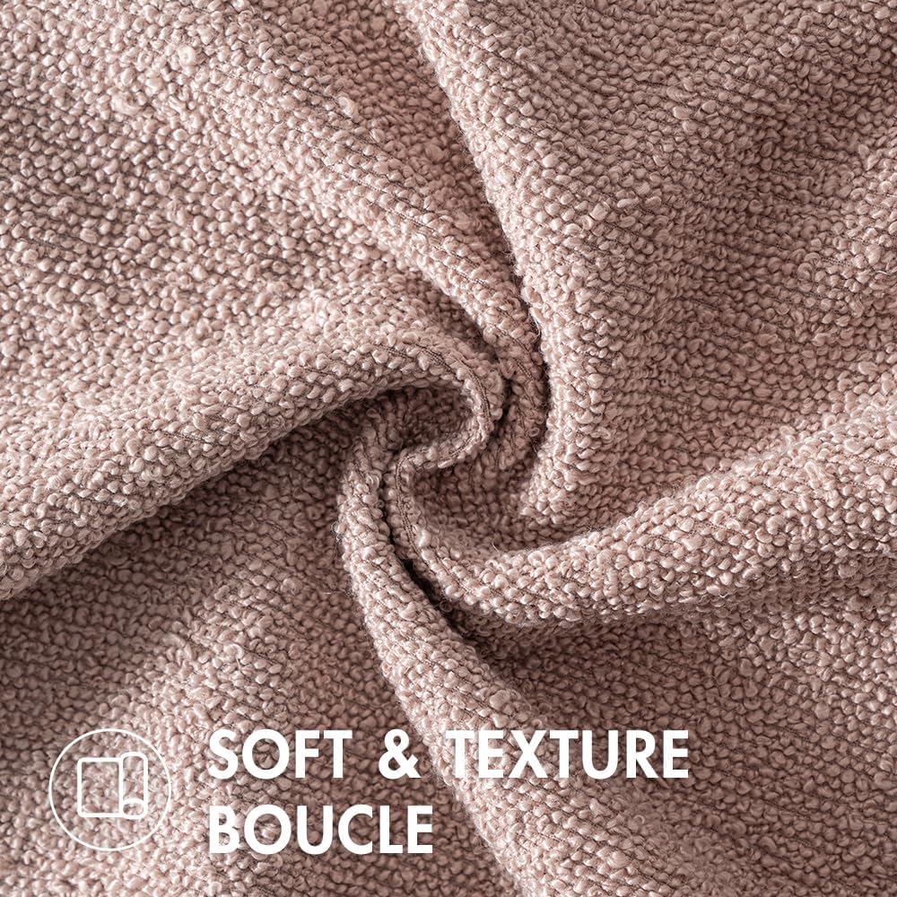 MIULEE 18x18 Inch Decorative Pillow Covers for Couch Bed Set of 2 Textured Boucle Neutral Winter Throw Pillows Pink Accent Solid Cushion Pillowcases Sofa Livingroom Home Decor