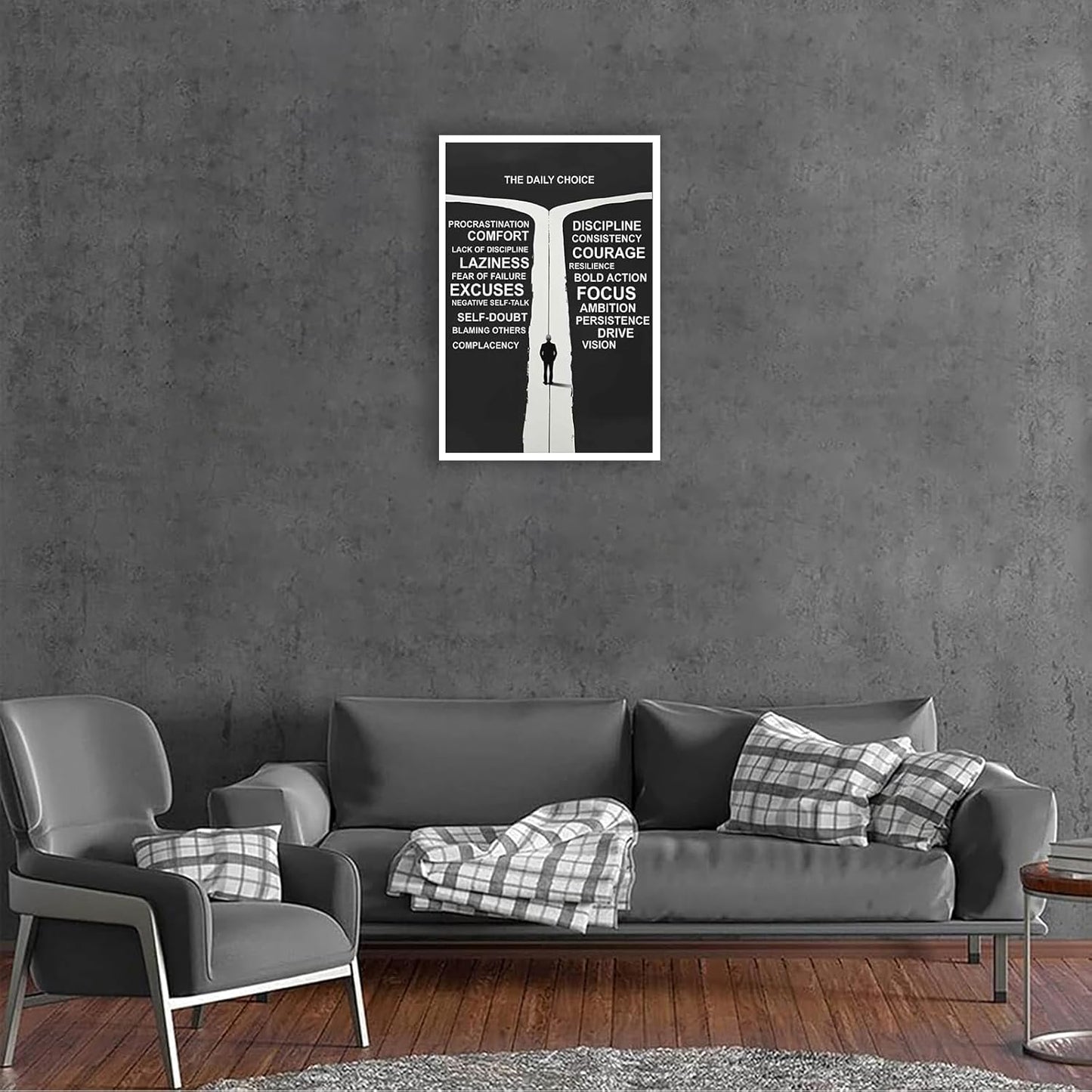 Inspirational Self-Discipline Poster Growing Up The Daily Choice Wall Art Discipline Vs Comfort Choose Prints Painting For Living Room Bedroom Office Wall Decor 24x36in Unframed