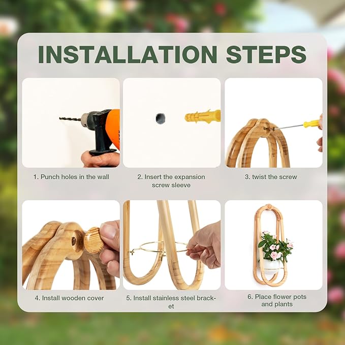 Wooden Wall Planters for Indoor with Ceramic Pot - Modern Hanging Plant stand Shelf for Indoor Plants, Wall Mounted Plant Holder for Living Room, Bedroom, Wall Decor - Raw Wood Color (Set of 1)