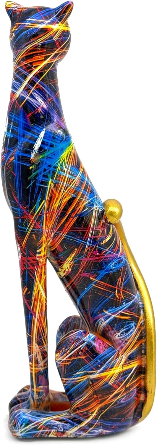 Colorful Leopard Statue Art Figurine Sculpture Collectible Gifts for Leopard Lover Office Home Decor Desk Accessories Decoration Garden Figurines Outdoor Decor (Color E)