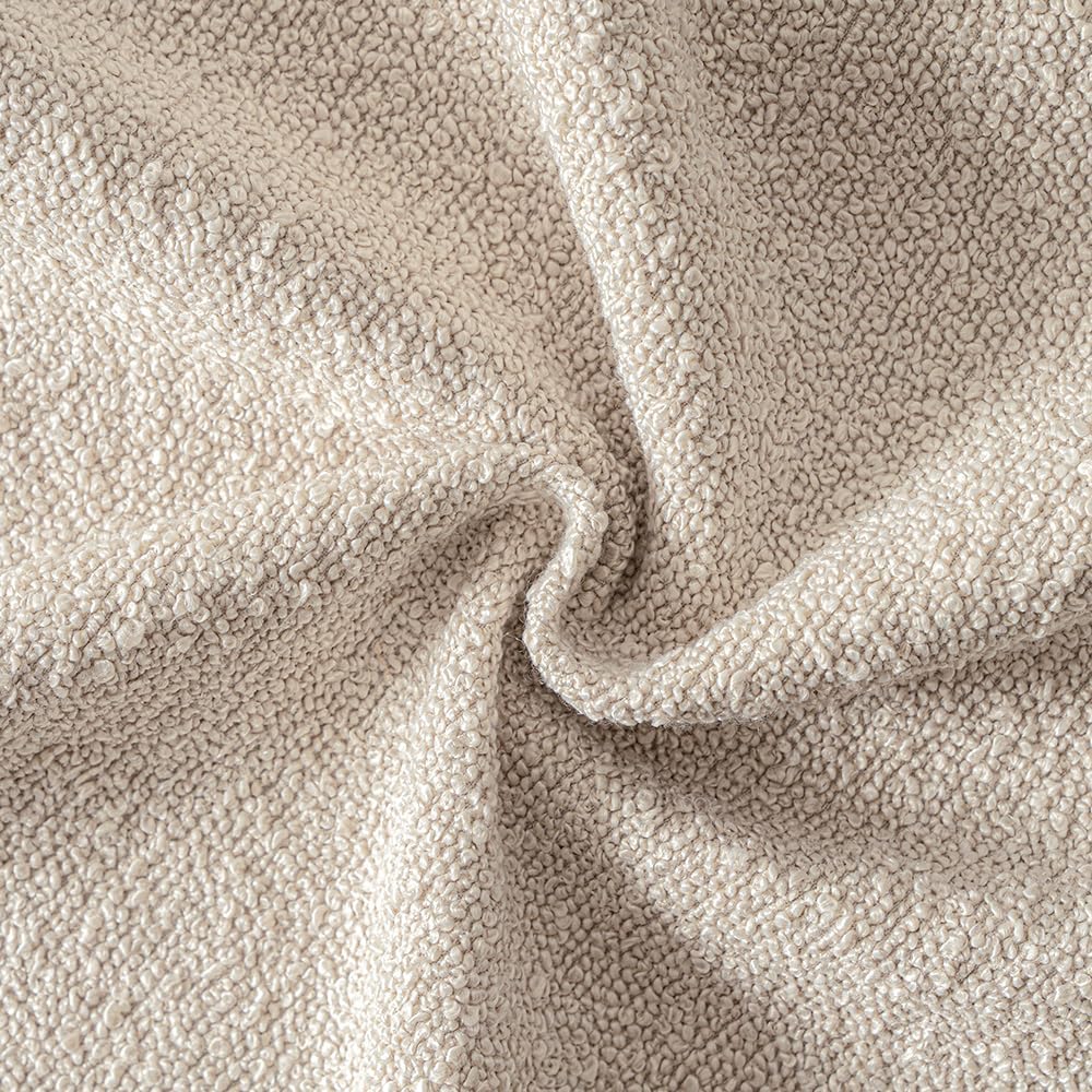 MIULEE 18x18 Inch Decorative Pillow Covers for Couch Bed Set of 2 Textured Boucle Neutral Winter Throw Pillows Oatmeal Accent Solid Cushion Pillowcases Sofa Livingroom Home Decor