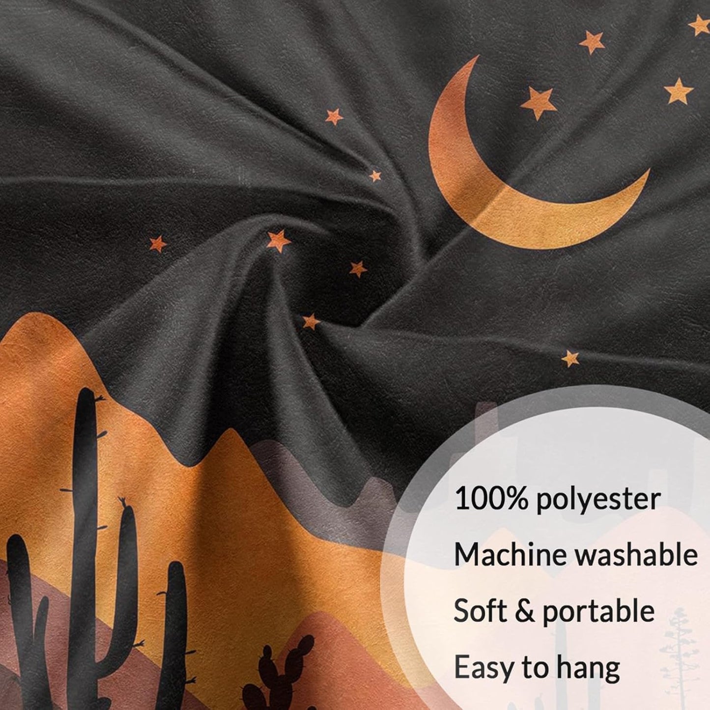 DYNH Boho Western Vertical Tapestry, Bohemian Mountain Desert Cactus Tapestries, Asthetic Minimalist Mid Century Sunset Tapestry Wall Hanging for Bedroom College Dorm Home Decor,60X71IN