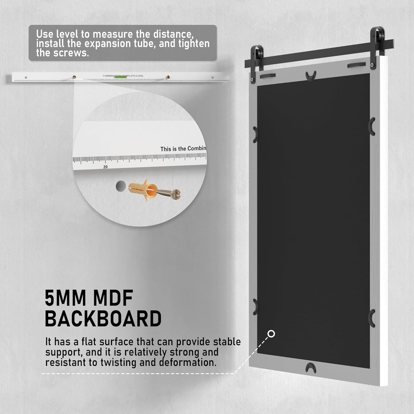 Farmhouse Bathroom Mirror, White Rustic Square Mirror for Wall Wood Framed Vanity Mirrors, Barn Door Style Decor Living Room Entryway Bedroom Mirrors, 18x26INCH (Hanging/Leaning)