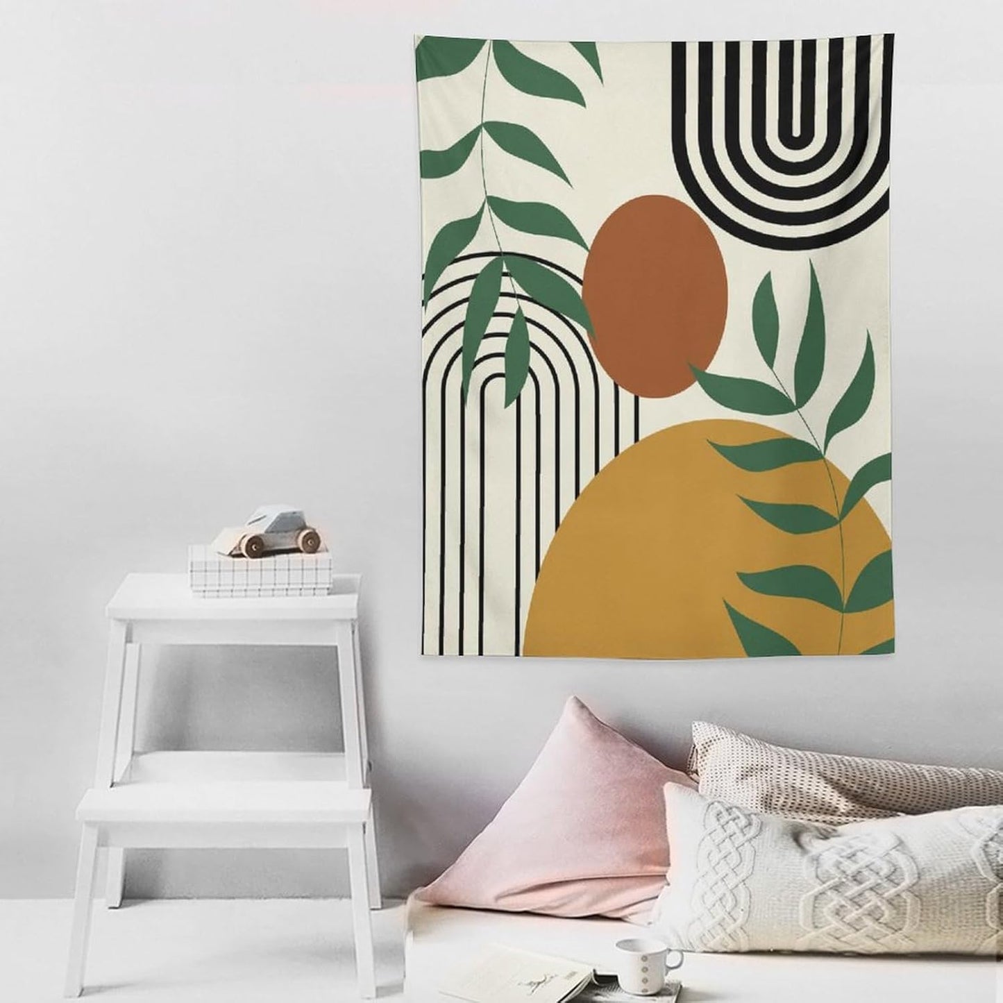 ICMOLYYENLO Boho Plant Aesthetic Tapestry, Abstract Medieval Arch Sun Home Aesthetic Wall Hanging For Bedroom Living Room Dormitory Tapestry 30x40 Inches