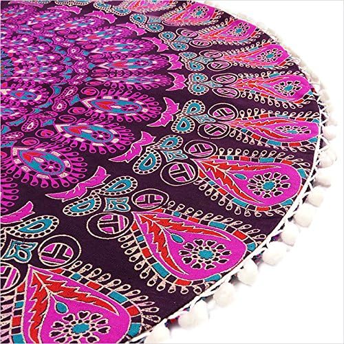 Eyes of India - 32" Purple Pink Mandala Floor Pillow Cover Meditation Cushion Seating Throw Hippie Round Colorful Decorative Bohemian Accent Boho Chic Dog Bed Indian Pouf Ottoman Handmade Cover ONLY