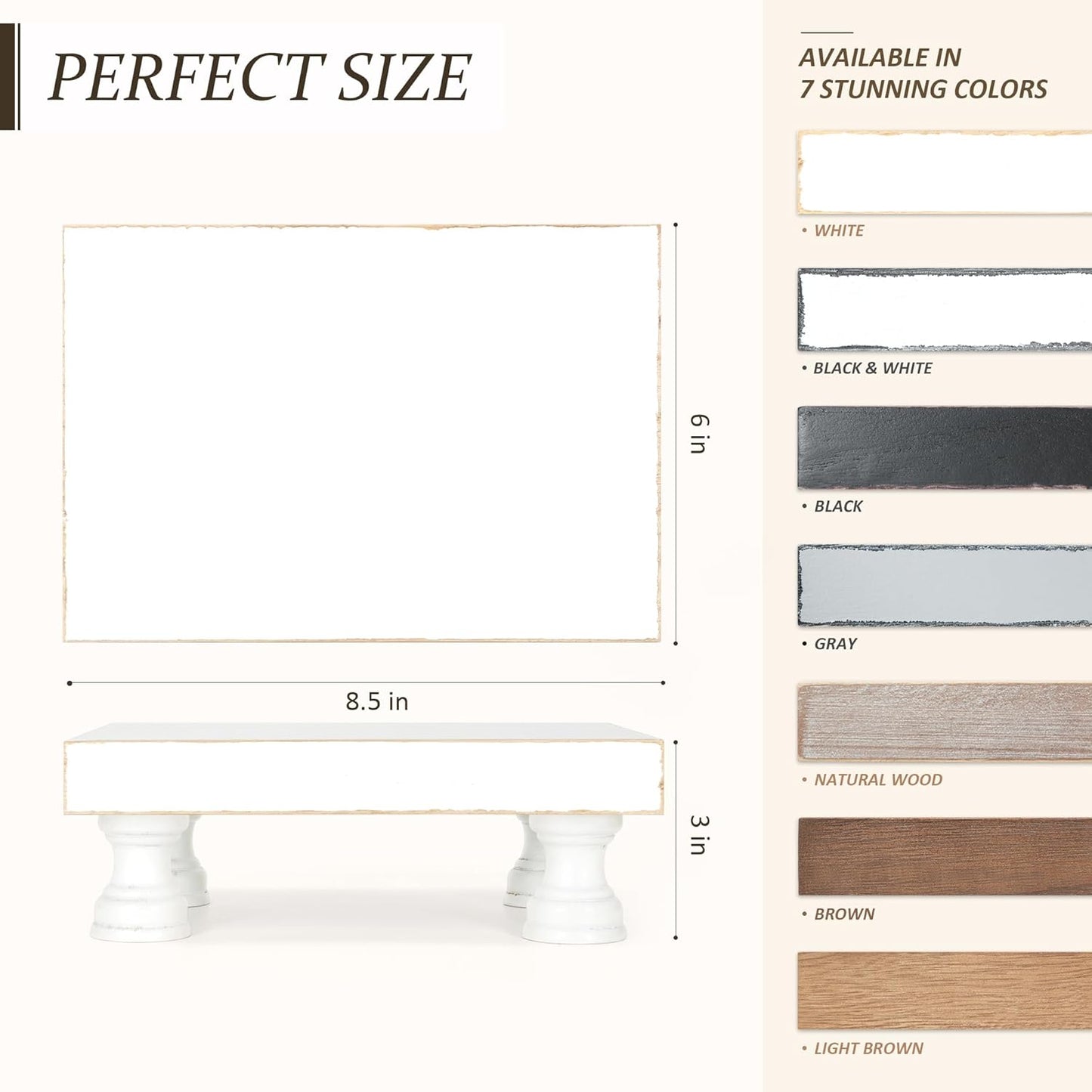 EOSAHR Decorative Wood Riser for Home Decor : Farmhouse Pedestal Stand for Display and Rustic Soap Holder for Sink Organizer - Retro Display Tray for Your Home, Livingroom, Bathroom,and Kitchen