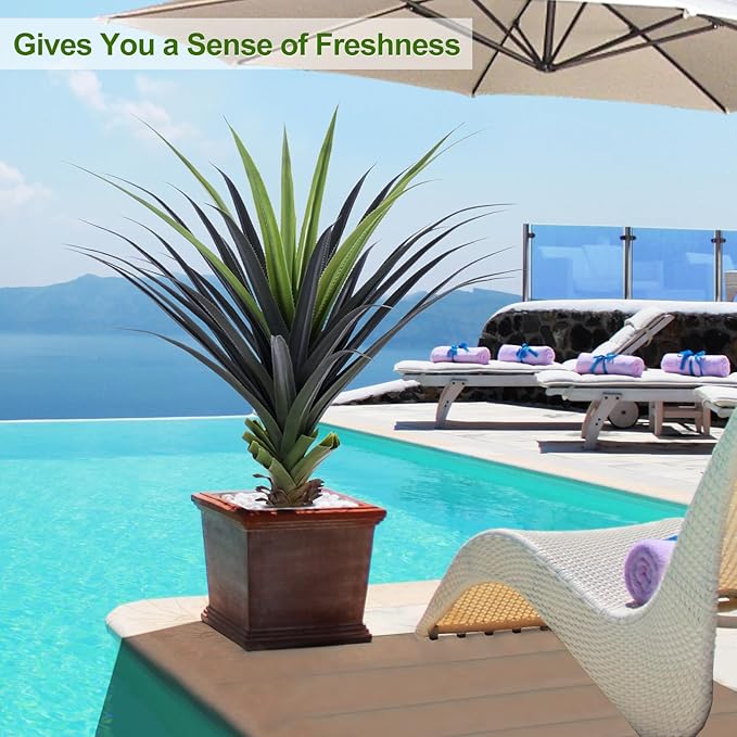 3ft Artificial Spiked Agave Plant, 36" Faux Agave Plants Indoor Small Floor Plant Perfect for Front Porch, Patio, Indoor Outdoor Home, Office Decor 1pcs