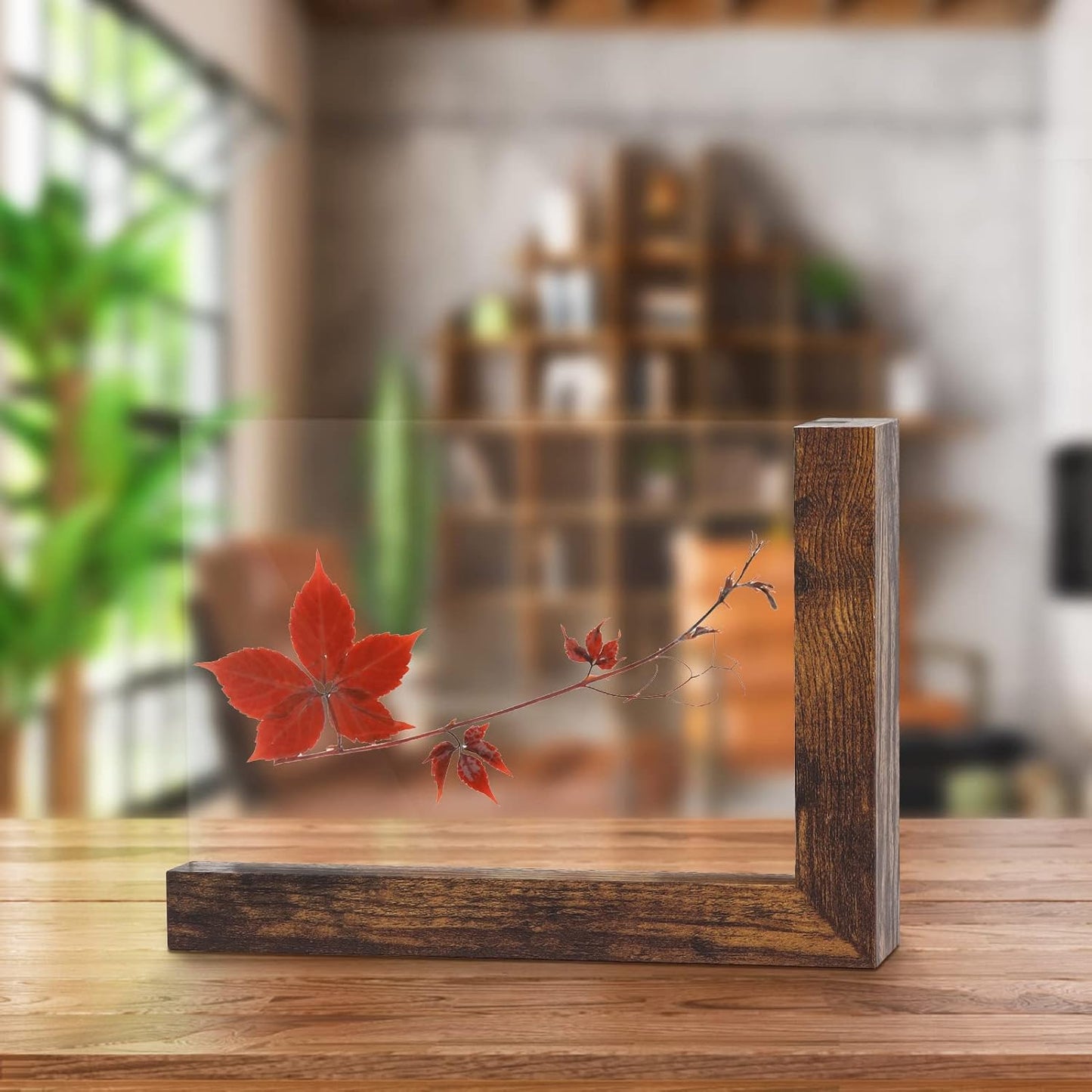 Lavezee 4x6 Picture Frames Set of 2, Rustic L Shaped Double Sided Frames Made to Display 4 by 6 inch Horizontal Vertical Photos for Desktop or Tabletop