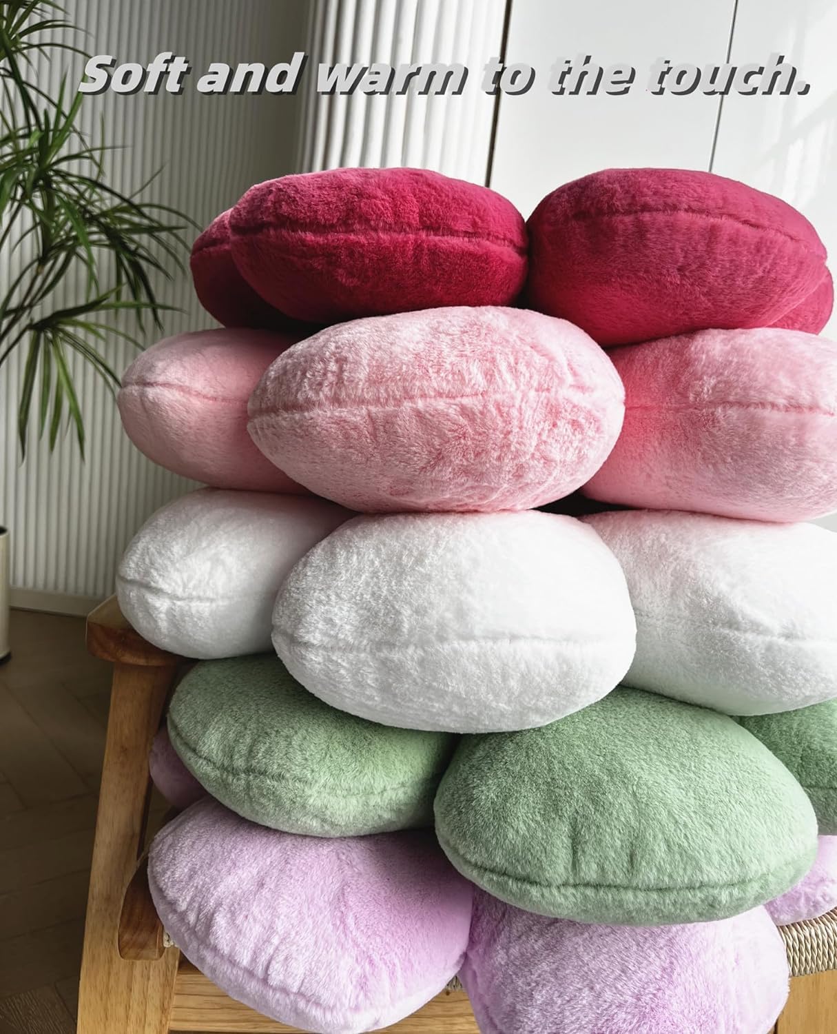 Daisy Flower Pillow 15.7In - Cute Shaped Decorative Cushion for Home Decor, Sofa, Couch, Bed, Reading Tent - Plush Throw Pillow