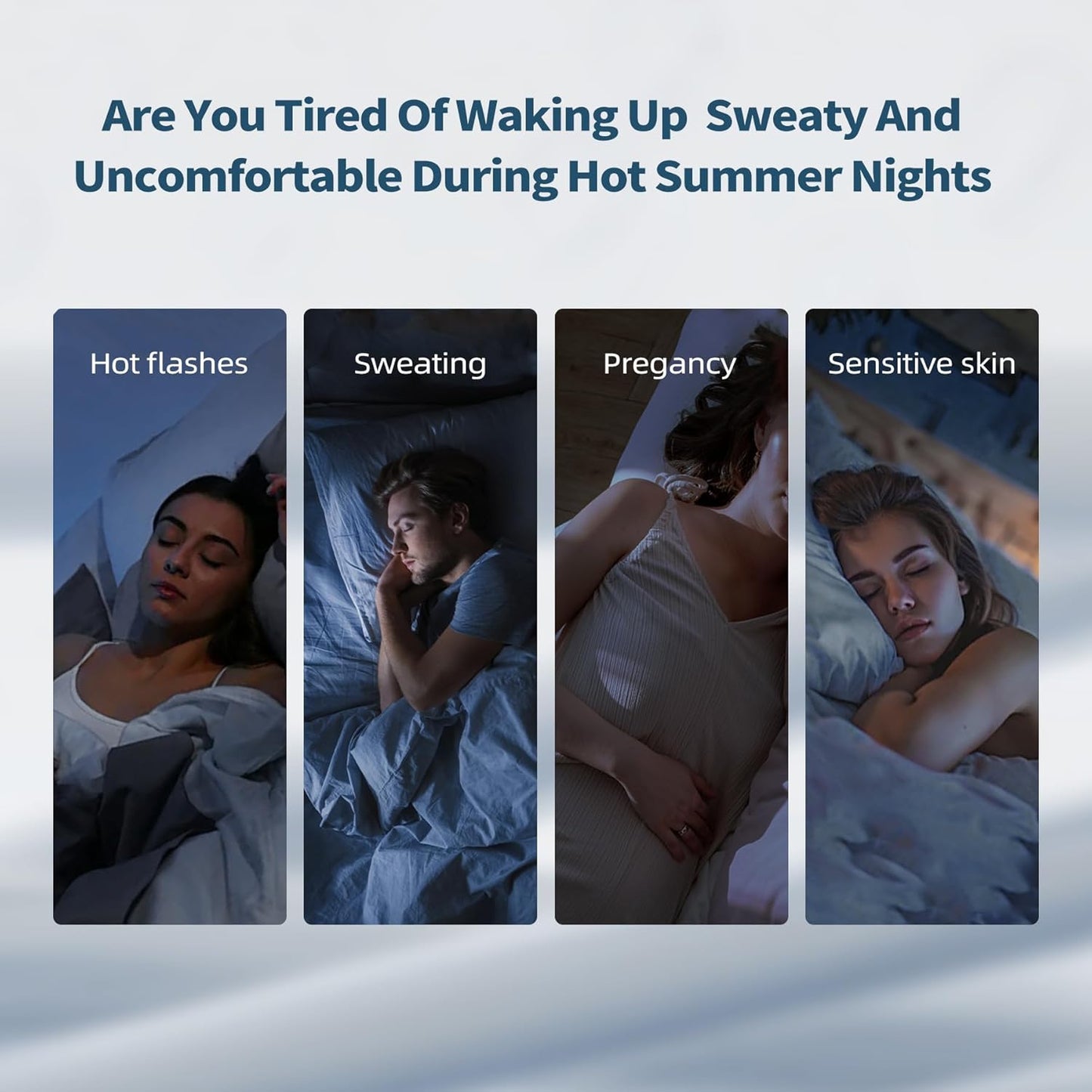 King Cooling Comforter with Tencel™ Fill for Hot Sleepers & Night Sweats - Lightweight, Breathable, Double-Sided Cold Blanket All Season Thin Bedding (White,106"x 90")