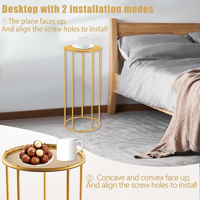 Reinforced Pedestal Cylinder Stands for party 4pcs - 35.43 in Gold Cylinder Cake Table Display Set Flower Stand for wedding Birthday party Home Patio Decor Plant Stand