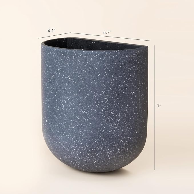 LA JOLIE MUSE Wall Hanging Planters for Indoor Plants,Hanging Flower Pots for Air Plants Succulent, Set of 2, 5.7L*4.1W*7H, Weathered Gray