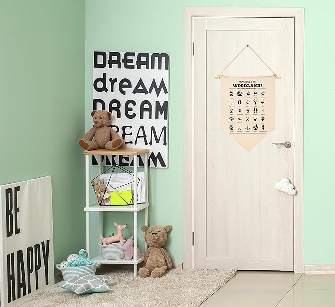 Woodland Animal Decor Art-Flag Sign Gifts for Baby Newborn Boys Girls Kids-Banner Wall Decor Gifts for Nursery Bedroom Playroom Front Door-Baby Gift Shower-New Home Christmas Gift