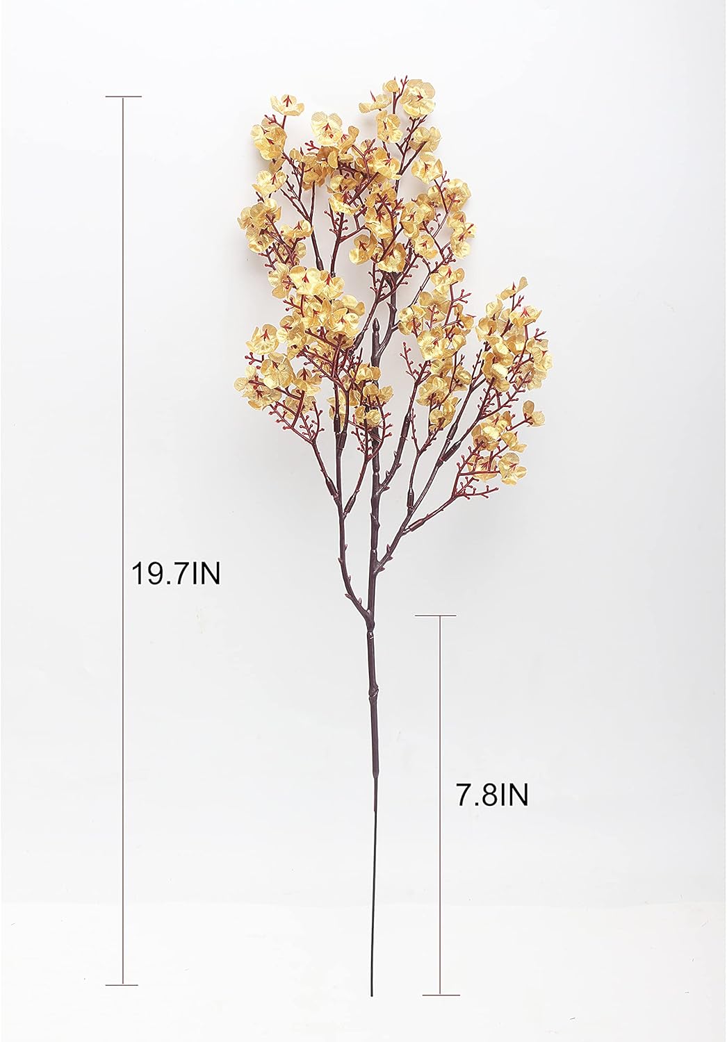 JAKY-Global Babys Breath Fabric Cloth Artificial Flowers 12 Bundle European Fake Silk Plants Decor Wedding Party Decoration Bouquets Real Touch DIY Home Garden (Gold 12pcs)