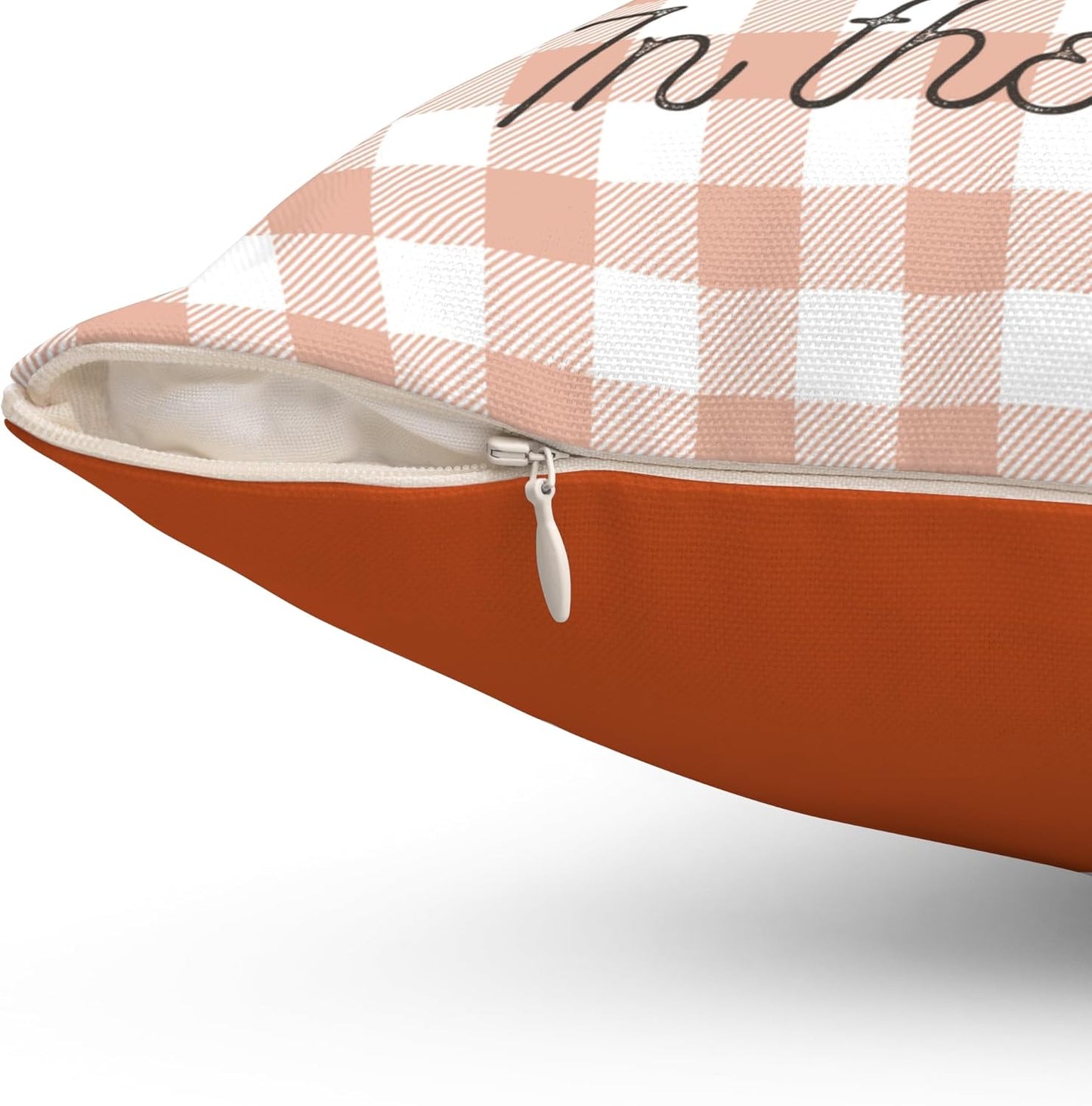 Cutest Pumpkin in The Patch Fall Throw Pillow - Buffalo Plaid Checkered Design with Pumpkin & Bow - Double-Sided Autumn Decor - Halloween Thanksgiving Home Decor