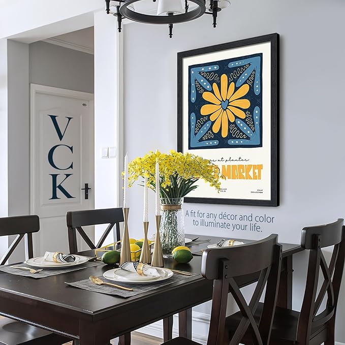 VCK 20x30 Poster Frame Black Oak - 3 Pack, Exclusive Natural Textured Solid Wood Picture Frame, Horizontal and Vertical Formats for Wall with Included Hanging Hardware