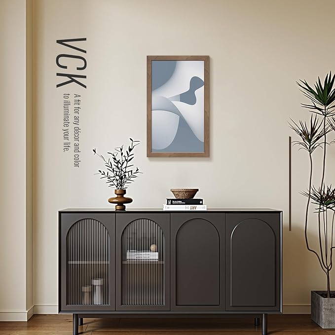 VCK 14x24 Poster Frame 3 Pack - Brown Walnut, Natural Textured Solid Wood Picture Frame, Wall Gallery Frame