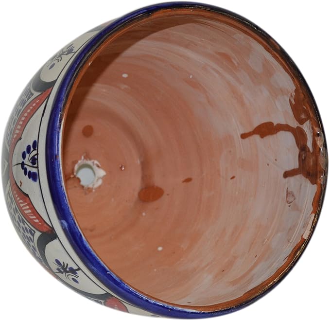 Treasures Of Morocco Flower Pot Moroccan Spanish Garden Drain Hole Ceramic Planter Handmade