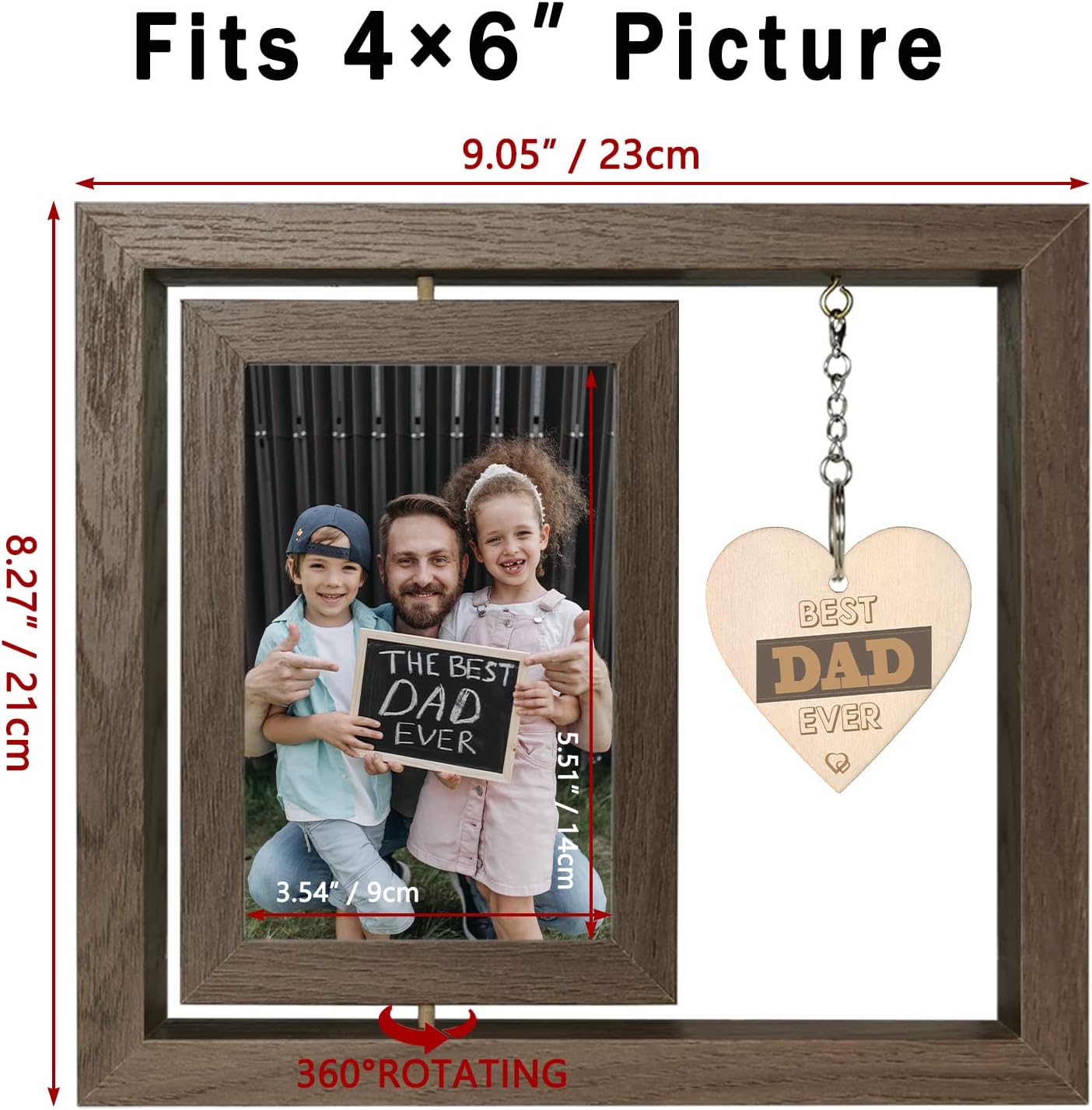 Best Dad Ever Picture Frame Gifts from Daughter Son Birthday Father's Day Christmas Gifts for Dad Who Want Nothing, Display Two 4x6