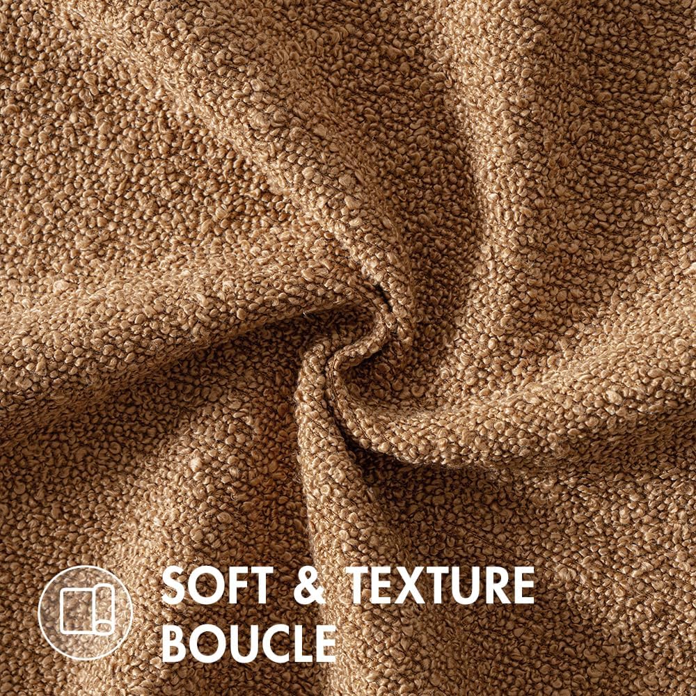 MIULEE 16x16 Inch Decorative Pillow Covers for Couch Bed Set of 2 Textured Boucle Neutral Winter Throw Pillows Brown Accent Solid Cushion Vintage Pillowcases Sofa Livingroom Home Decor