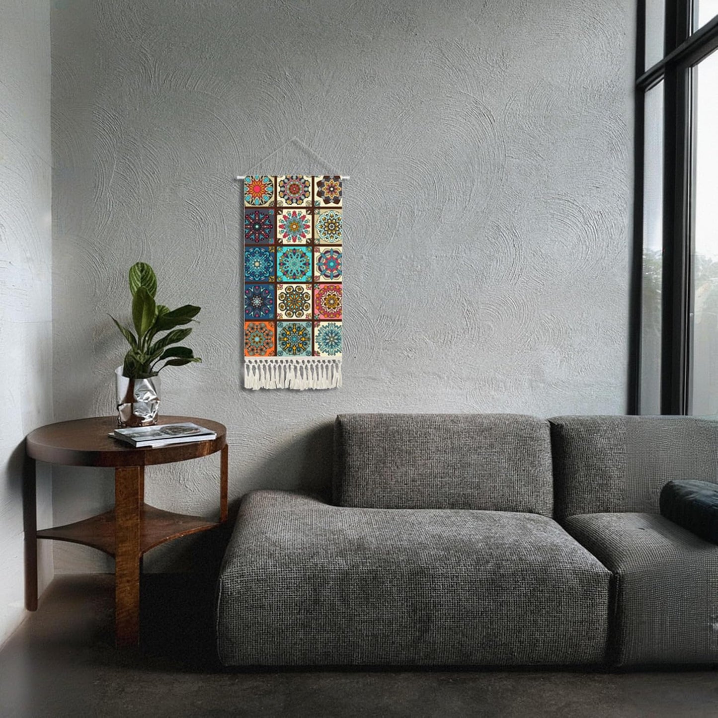 Mandala Boho Macrame Wall Hanging Tapestry For Bedroom Tapestries Vertical Art Fabric Decor Door Living Room Bohemian (Style B, 17.5 * 43)