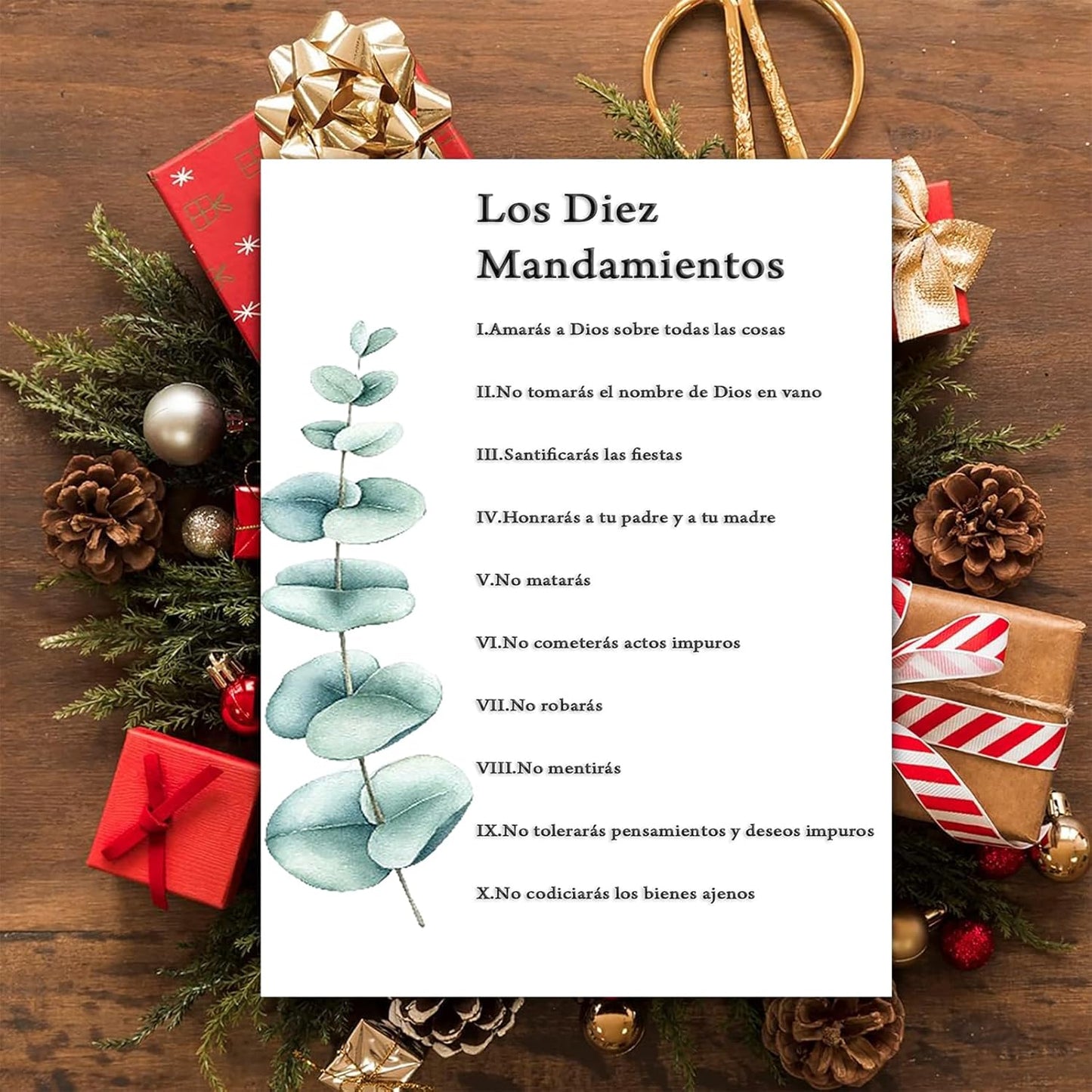 Los 10 Mandamientos En Español Para Pared Canvas Wall Art 10 Commandments Bible Verses Poster Inspirational Print Religious Painting Christian Prayer Room Office Living Home Decor Gifts 8 * 12 Inch