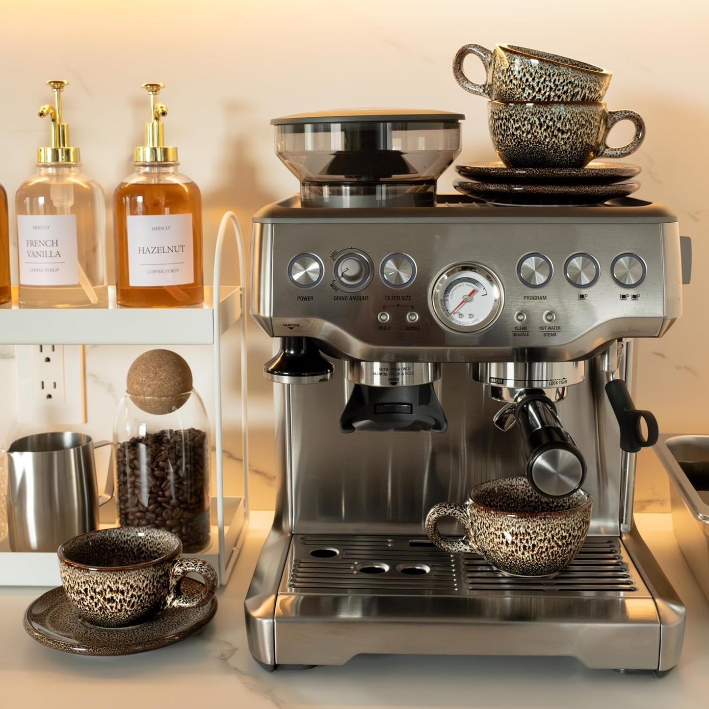 Galena Barista Cup and Saucer Set of 2, 6oz Handmade Ceramic Cappuccino and Latte Art Cups – Premium Mexican Coffee Cup