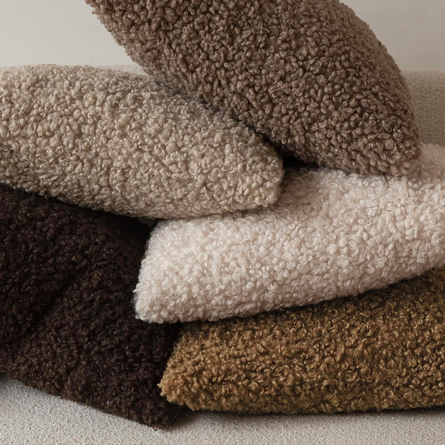 Foindtower 2 Pieces 24x24 Inch Dark Bronze, Faux Fur Throw Pillow Cover Accent Sherpa Furry Pillow Covers Fuzzy Soft Pillowcases Cozy Sheepskin Decorative Fleece Cushion Case for Bed Couch Living Room