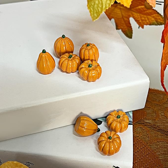 winemana 80-Pack Mini Pumpkins for Crafts Fall Decorations for Home, Small Resin Pumpkin for Decorating, DIY Thanksgiving Decor, Table Centerpiece, Vase Filler (Orange)