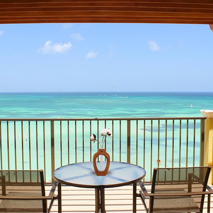 Wood Vase for Flowers Decor | Modern Boho Minimalist Vase Circle with Hole Decorative Vases Home Offices Living Room Table Vase Decorations (Wood-Vase-3)