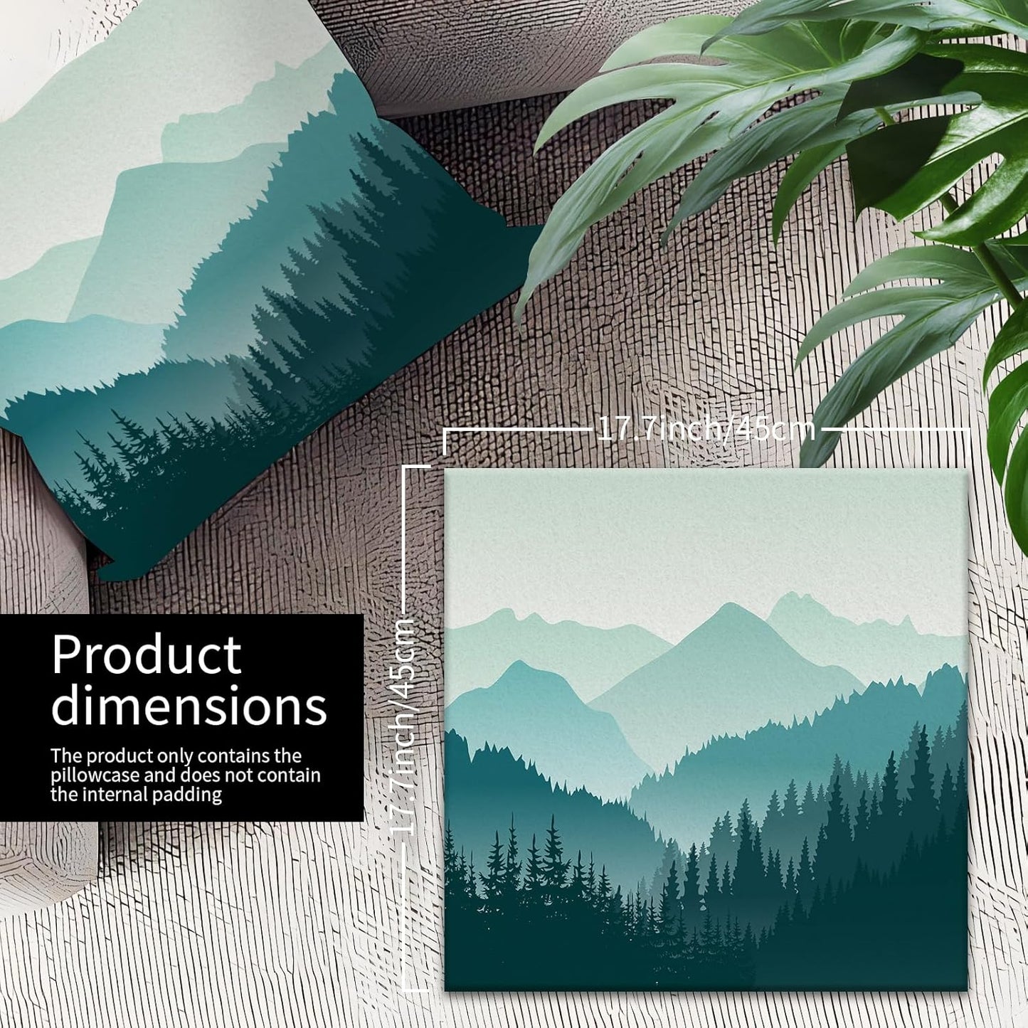 Decorative Throw Pillow Covers 18x18 Inch, Cute Home Decor for Living Room Outdoor Funny Pillowcase Polyester Cushion Case Green Mountain Landscape