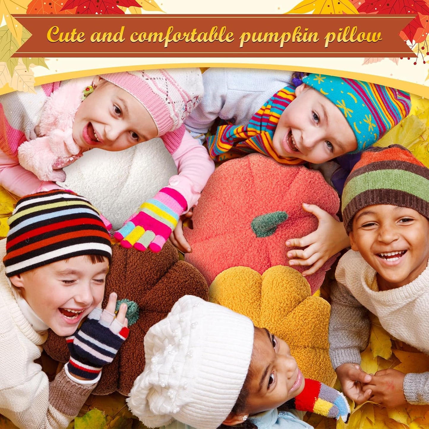 Kajaia 1 Pcs Simulated Pumpkin Pillow Plush 11 x 9.5 Inch 3D Cushion Fall Decorations Stuffed Throw Pillows Toy for Thanksgiving Christmas Halloween Bedroom Sofa Couch Supplies (Pink)