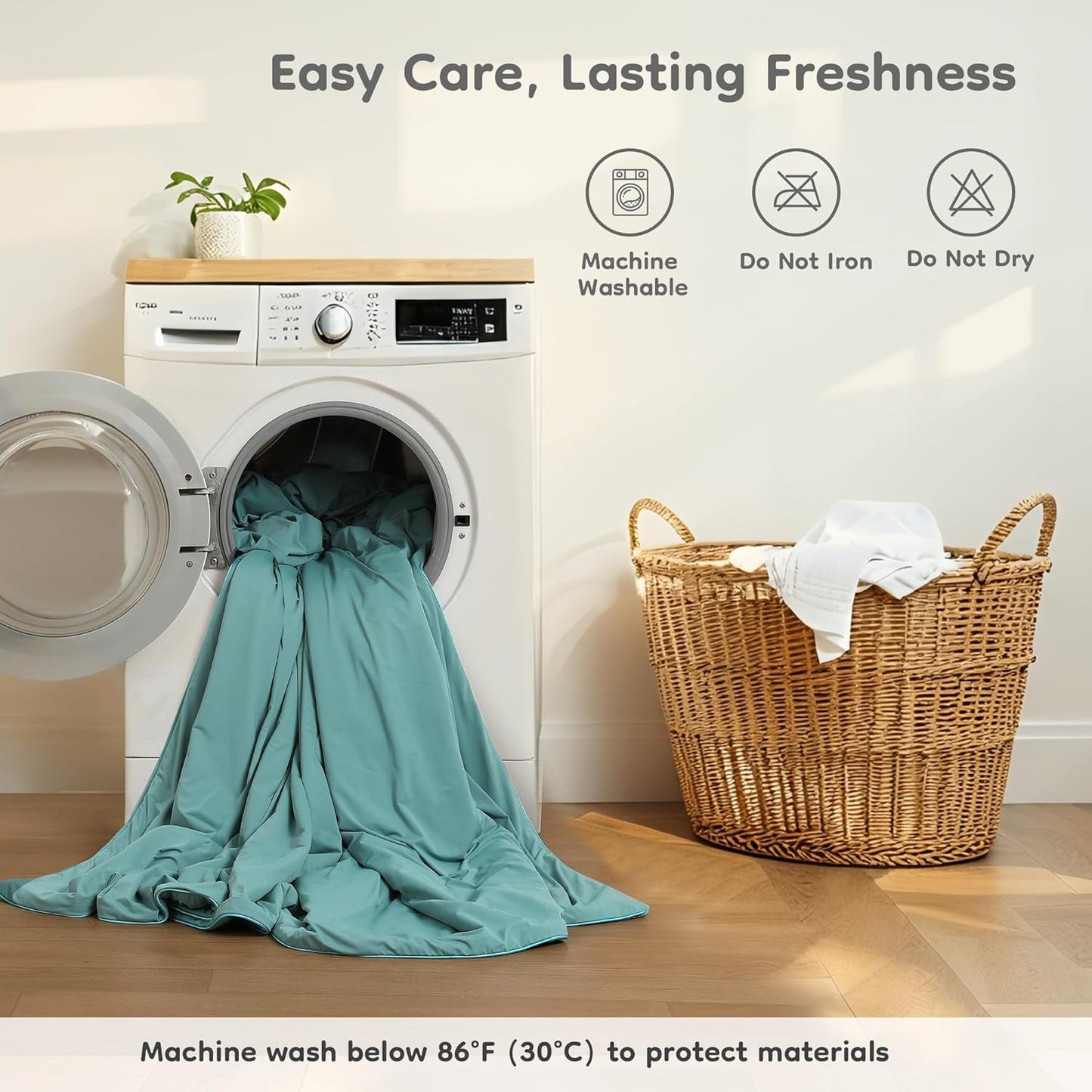 Cooling Blanket Twin Summer Comforter for Hot Sleepers, Soft & Cool Fiber, Double-Sided Cold Blanket for Night Sweats, Single Size All-Season Comfort, 60" x 80", Forest Green